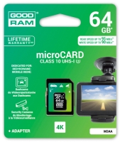 GOODRAM MicroSD class 10 UHS1 U3 64GB