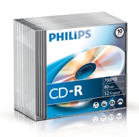 Philips CD-R 80Min 700MB 52x SLIM 10 PACK